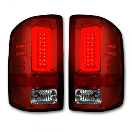 GMC Sierra 1500 14-18 &amp; 2500/3500 14-19 Tail Lights OLED in Dark Red Smoked