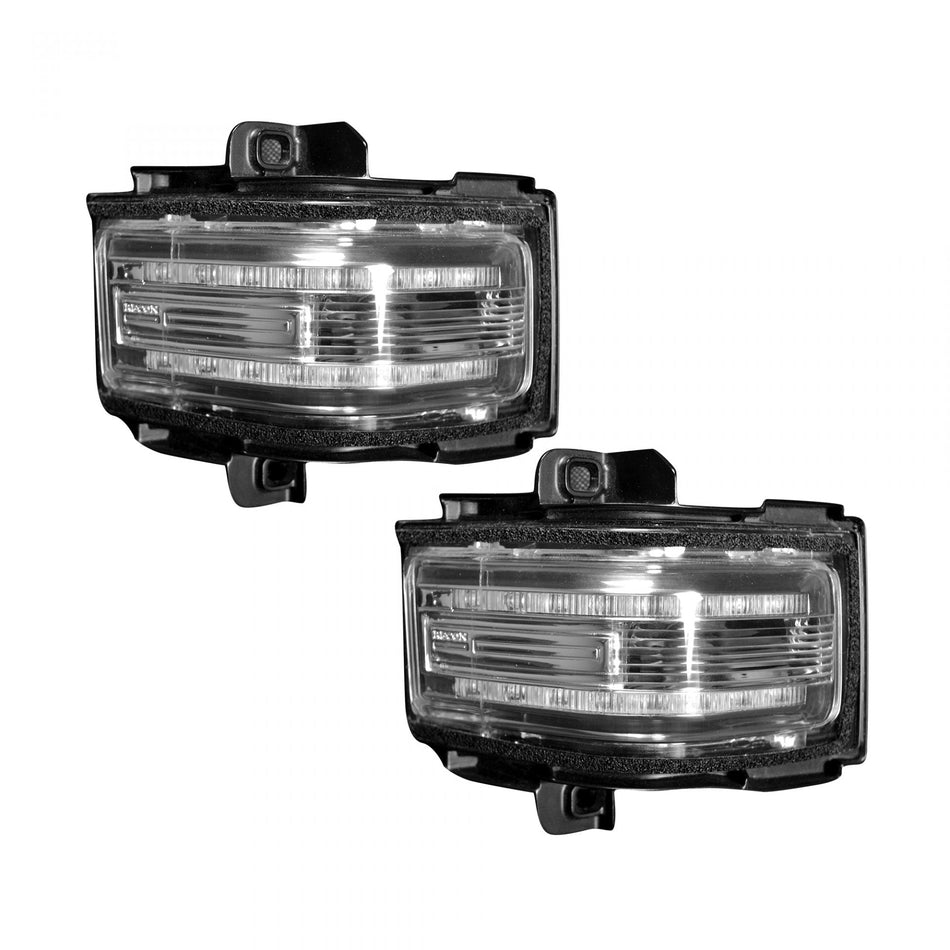 Ford F250/F350/F450 17-19 Super Duty Side Mirror Lenses Scanning LED Clear