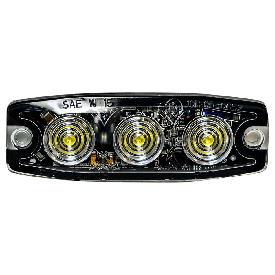 3-LED 12 Function Ultra-Thin Strobe Light in Amber