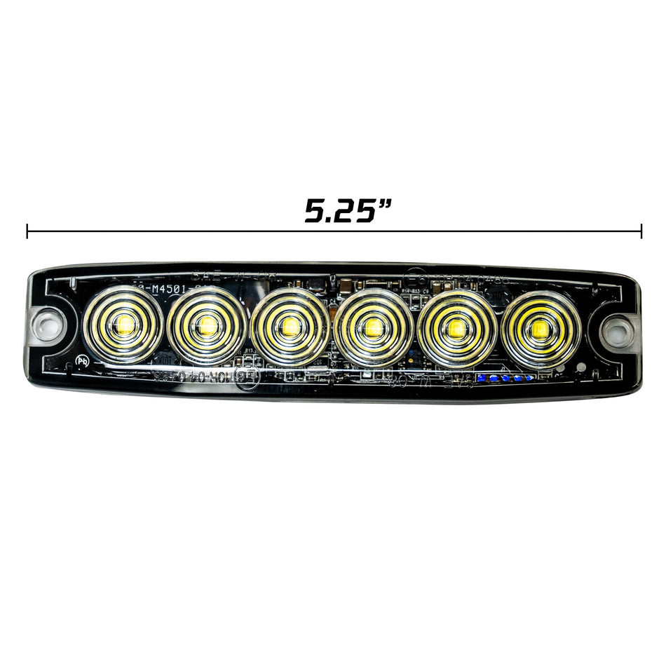 6-LED 23 Function Ultra-Thin Strobe Light in Amber