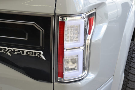Ford F150 15-17 (Replaces OEM Halogen Style Tail Lights) LED TAIL LIGHTS - Clear Lens