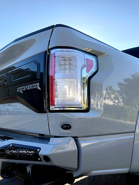 Ford F150 15-17 &amp; Raptor 17-19 (Replaces OEM LED) Tail Lights OLED Dark Red Smoked