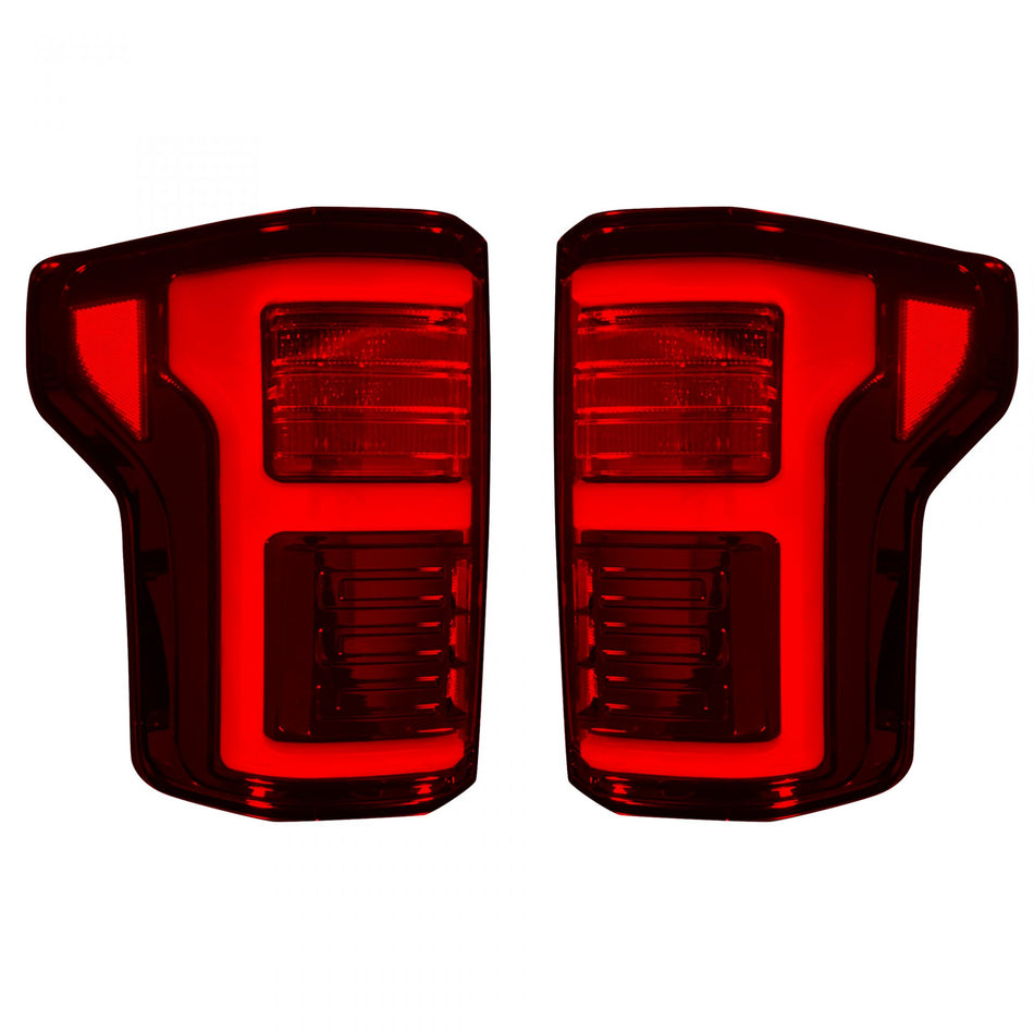 Ford F150 15-17 &amp; Raptor 17-19 (Replaces OEM LED) Tail Lights OLED Dark Red Smoked