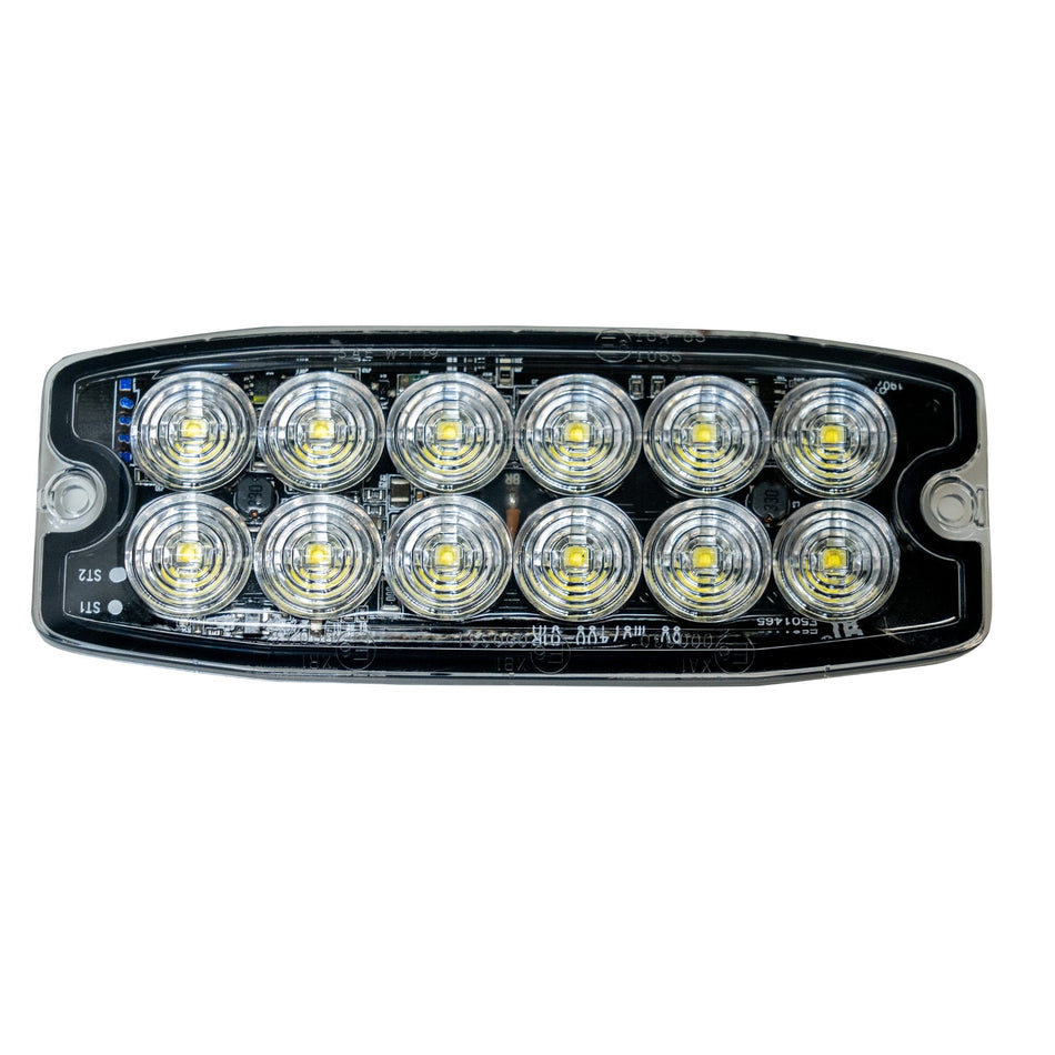 12-LED 30 Function Ultra-Thin Strobe Light in Amber
