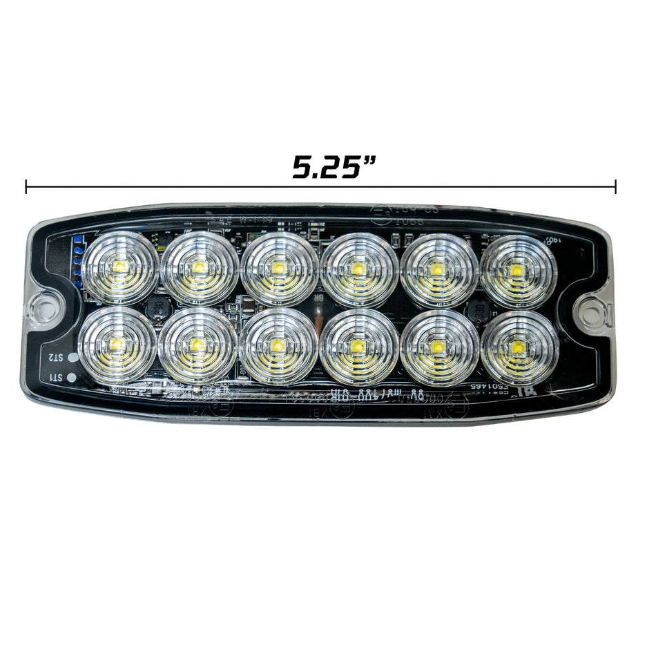 12-LED 30 Function Ultra-Thin Strobe Light in Amber