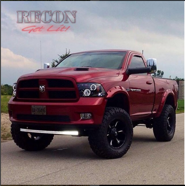 Dodge RAM 1500 09-19 &amp; 2500/3500 10-18 Projector Headlights CCFL Halos &amp; DRL Smoked/Black