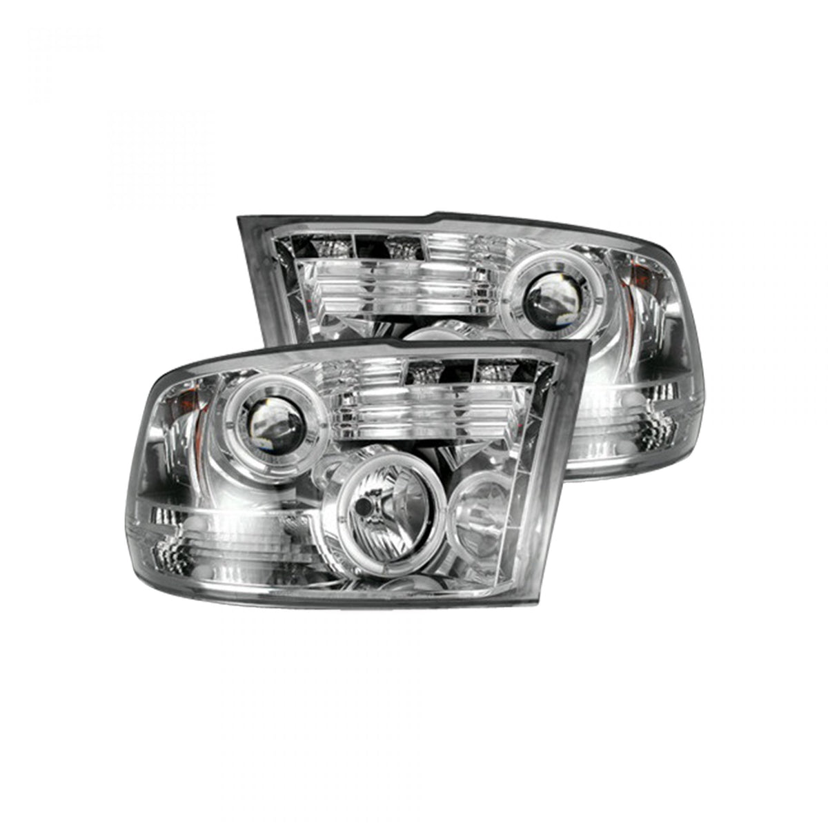Dodge RAM 1500 09-19 &amp; 2500/3500 10-18 Projector Headlights CCFL Halos &amp; DRL Smoked/BlackDodge RAM 1500 09-19 &amp; 2500/3500 10-18 Projector Headlights CCFL Halos &amp; DRL Clear/Chrome