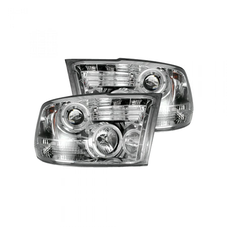 Dodge RAM 1500 09-19 &amp; 2500/3500 10-18 Projector Headlights CCFL Halos &amp; DRL Smoked/BlackDodge RAM 1500 09-19 &amp; 2500/3500 10-18 Projector Headlights CCFL Halos &amp; DRL Clear/Chrome