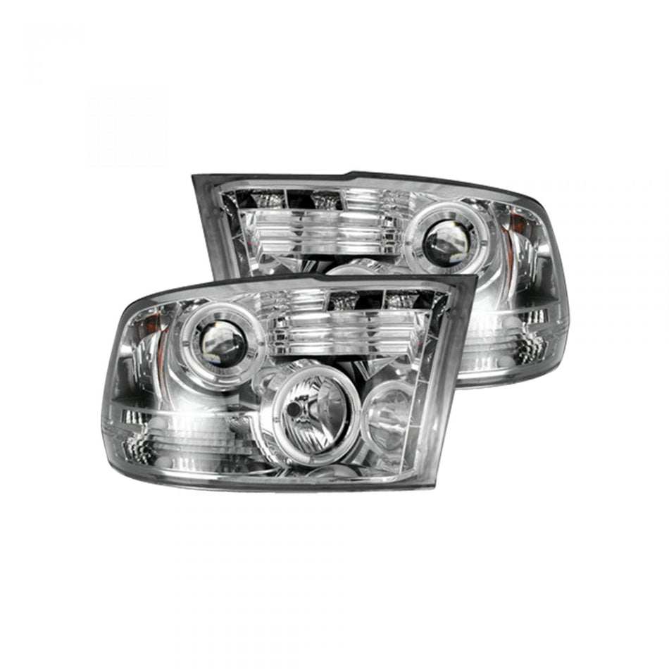 Dodge RAM 1500 09-19 &amp; 2500/3500 10-18 Projector Headlights CCFL Halos &amp; DRL Smoked/BlackDodge RAM 1500 09-19 &amp; 2500/3500 10-18 Projector Headlights CCFL Halos &amp; DRL Clear/Chrome