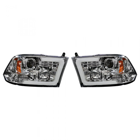 Dodge RAM 1500 09-19 &amp; 2500/3500 10-18 Projector Headlights OLED Halos &amp; DRL Smoked/Black