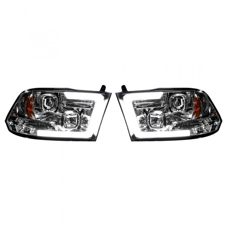 Dodge RAM 1500 09-19 &amp; 2500/3500 10-18 Projector Headlights OLED Halos &amp; DRL Smoked/Black