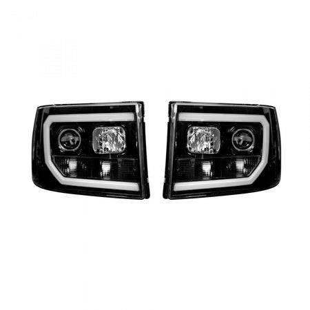 GMC Sierra 07-13 Projector Headlights OLED Halos &amp; DRL Smoked/Black