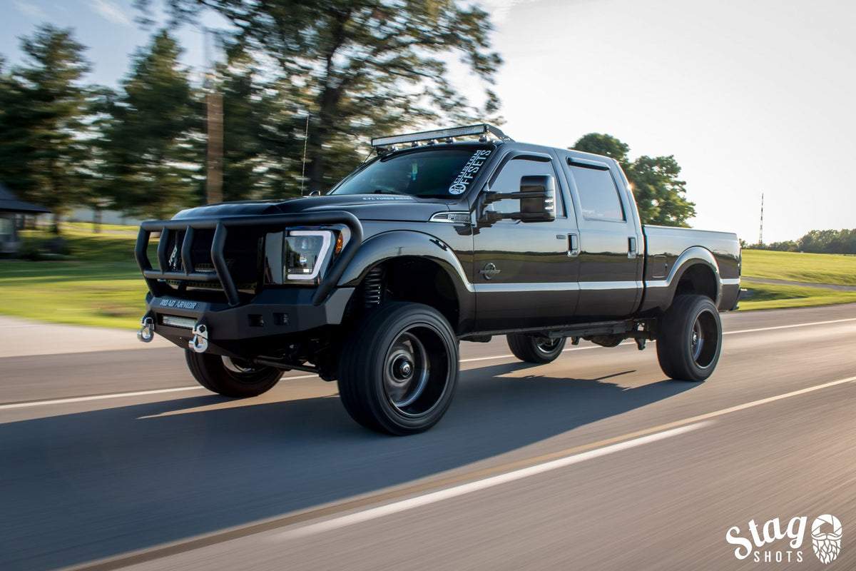 Ford Super F250/F350 08-16 Duty Side Mirror Lenses White &amp; Amber LED Smoked