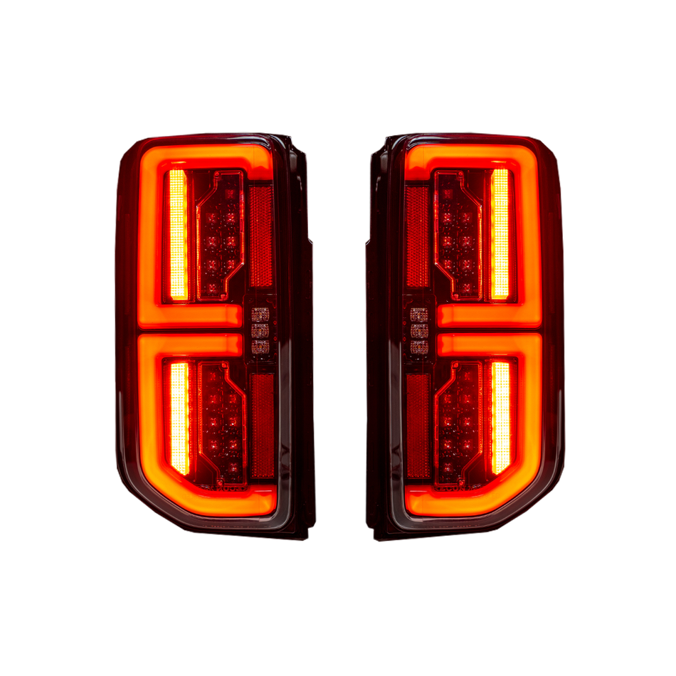 Ford 21-24 BRONCO (Replaces OEM Factory Installed LED Tail Lights) High-Powered OLED Bar Style RED Running & Brake Lights with Scanning OLED Turn Signals OLED TAIL LIGHTS - Smoked Lens