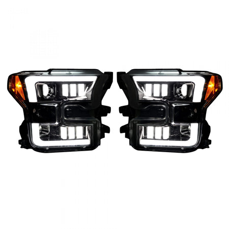 Ford F150 15-17 Projector Headlights in Smoked/Black