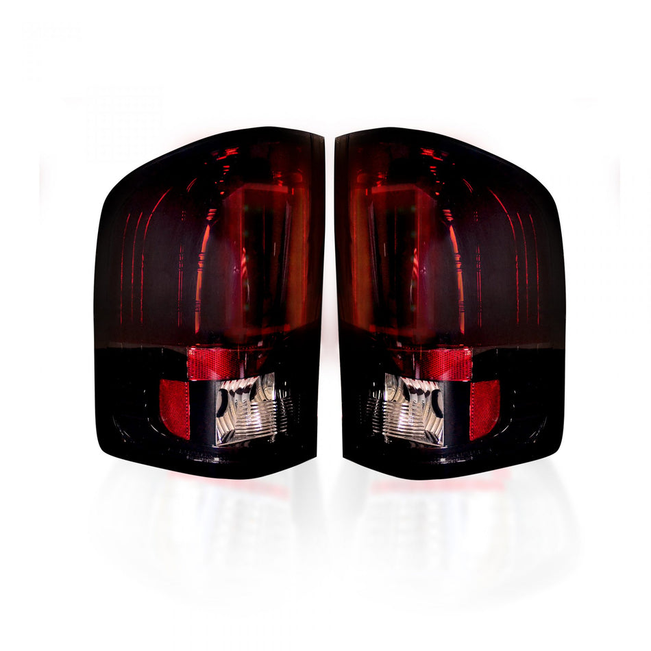 Chevy Silverado Single-Wheel 07-13 &amp; Dually 07-14 &amp; GMC Sierra 07-14 Tail Lights OLED Red Smoked