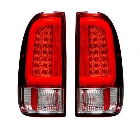 Super Duty F250HD/350/450/550 99-07 &amp; F150 97-03 Straight Tail Lights OLED Dark Red Smoked