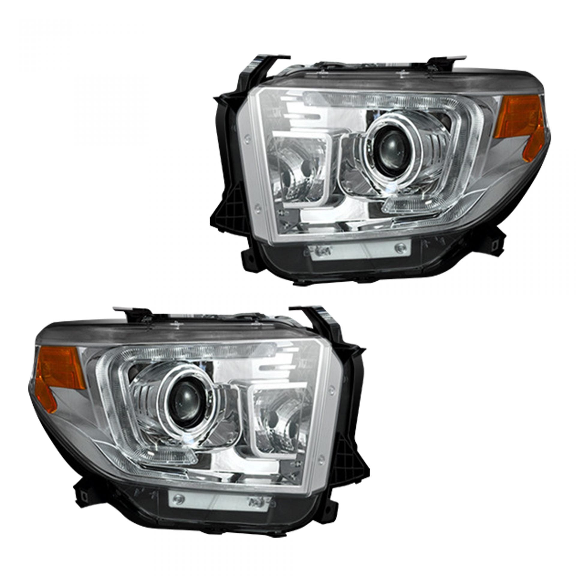 Tundra 14-19 Projector Headlights OLED DRL in Clear/Chrome