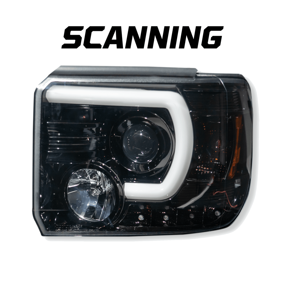 GMC Sierra Projector Headlights OLED DRL &amp; LED in Smoked/Black