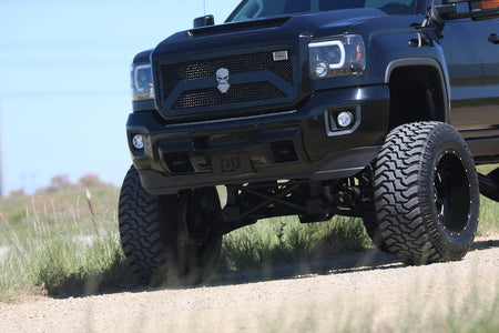 GMC Sierra 1500 14-18 &amp; 2500/3500 14-19 Projector Headlights Smooth OLED Halos &amp; DRL Smoked/Black