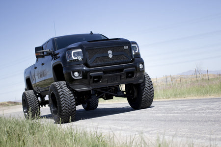 GMC Sierra 1500 14-18 &amp; 2500/3500 14-19 Projector Headlights Smooth OLED Halos &amp; DRL Smoked/Black