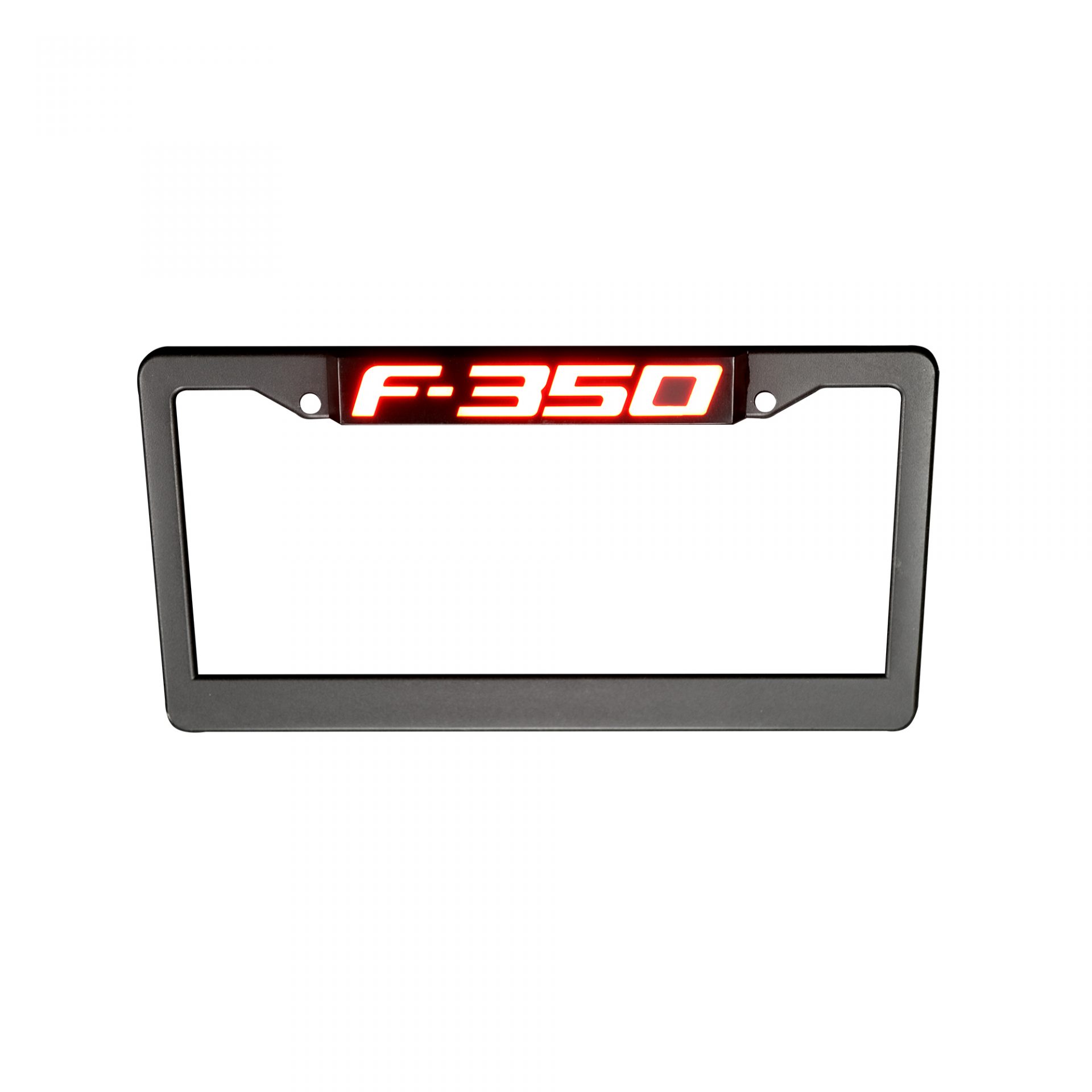 Ford F350 RED LED License Plate Frame in Black Billet Aluminum