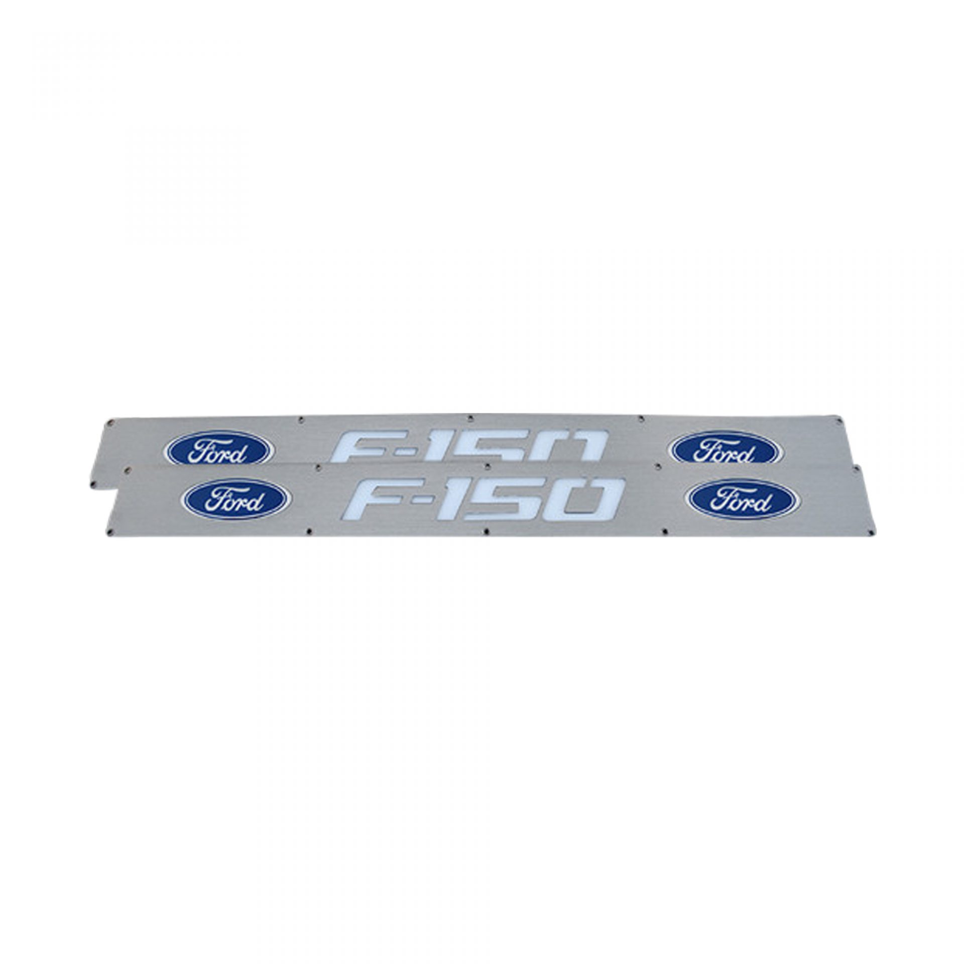 Ford F150 09-14 Illuminated Door Sill Brushed Finish Blue Illumination