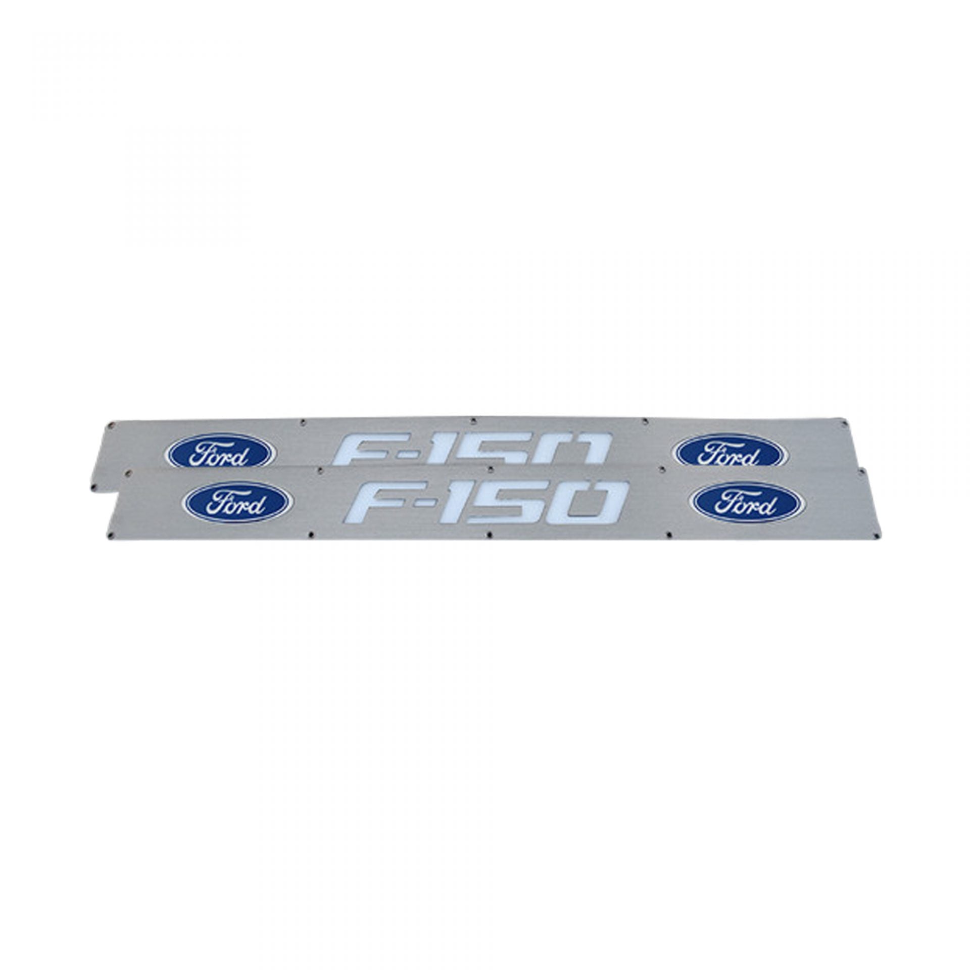 Ford F150 09-14 Illuminated Door Sill Brushed Finish Blue Illumination