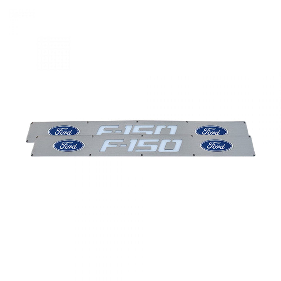 Ford F150 09-14 Illuminated Door Sill Brushed Finish Blue Illumination