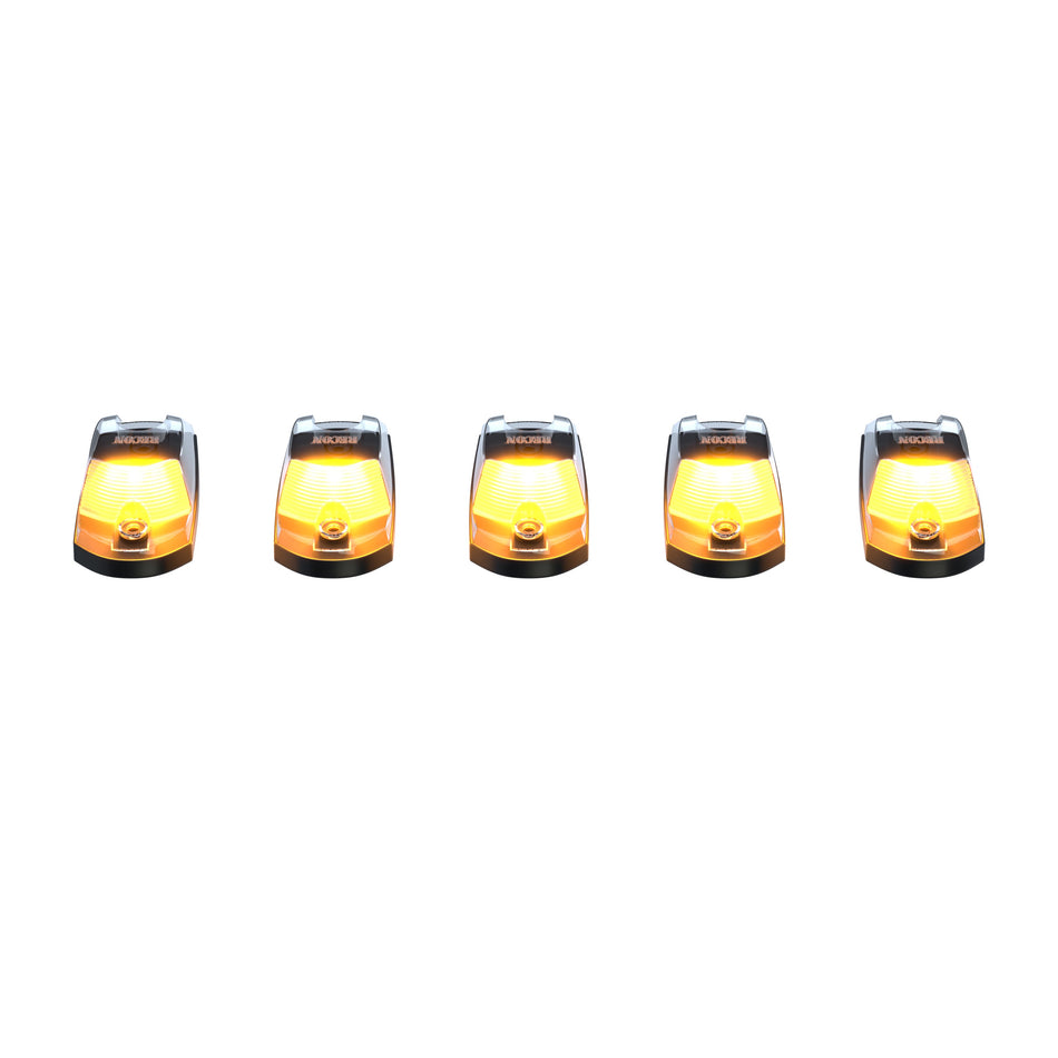 Ford Super Duty 17-22 (5-Piece Set) LED Cab Roof Light Kit with Clear Lens & Amber LEDs - (Attn: This cab light kit replaces OEM factory installed cab roof lights)