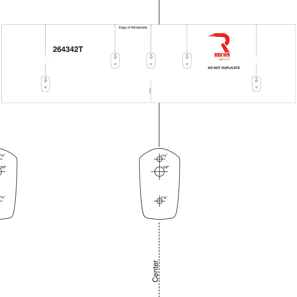 Template for installing cab lights part# 264342 series