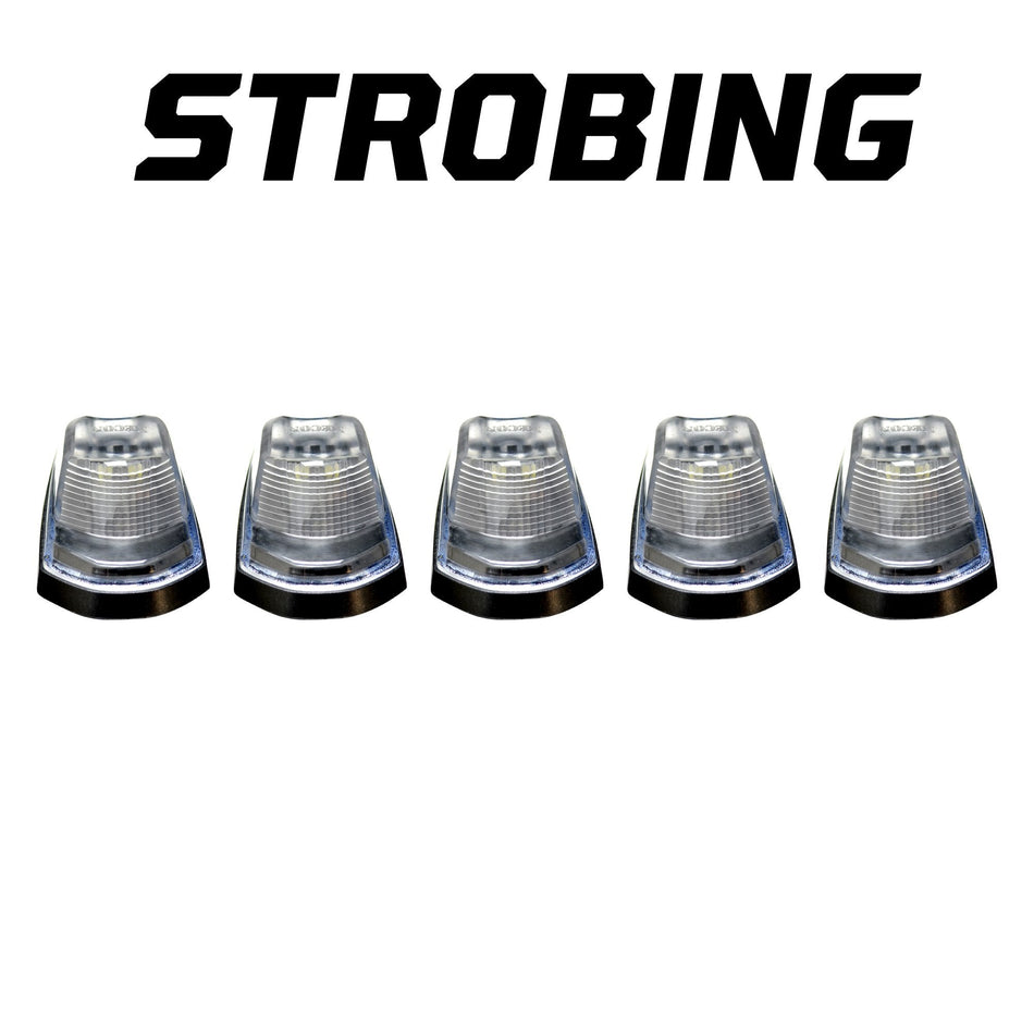 Banner for Ford Super Duty 17-19 5 Piece Cab Lights Strobe LED Clear Lens in Amber