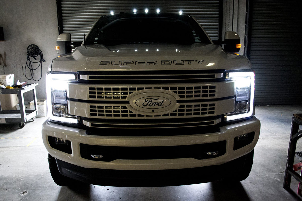 Ford Super Duty 17-19 5 Piece Cab Lights LED Clear Lens in Amber
