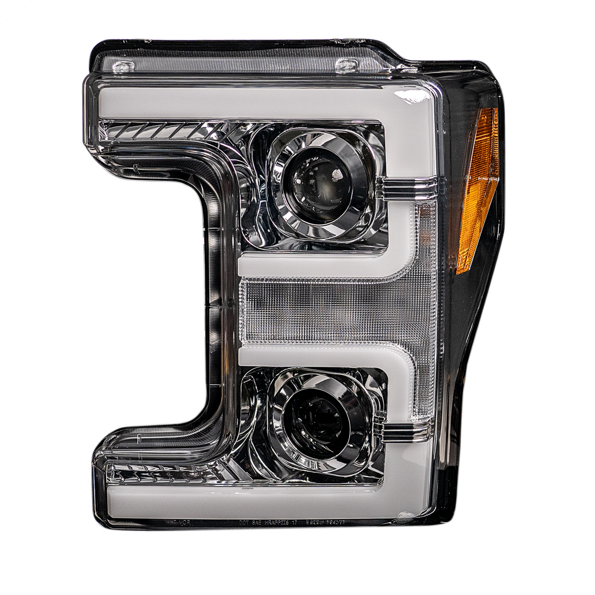 ord Super Duty 17-19 Projector Headlights OLED DRL &amp; LED Turn Signals Clear