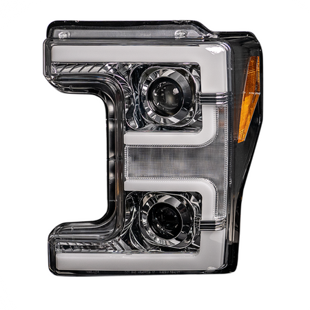 ord Super Duty 17-19 Projector Headlights OLED DRL &amp; LED Turn Signals Clear