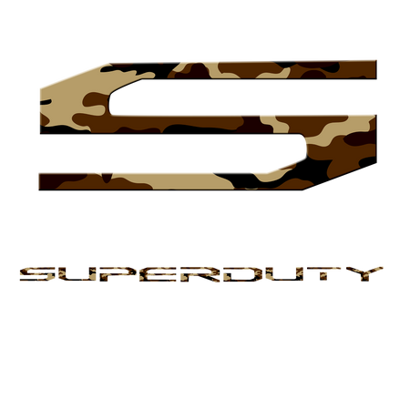 Ford Super Duty 17-19 Acrylic Emblem Inserts in Desert Camo