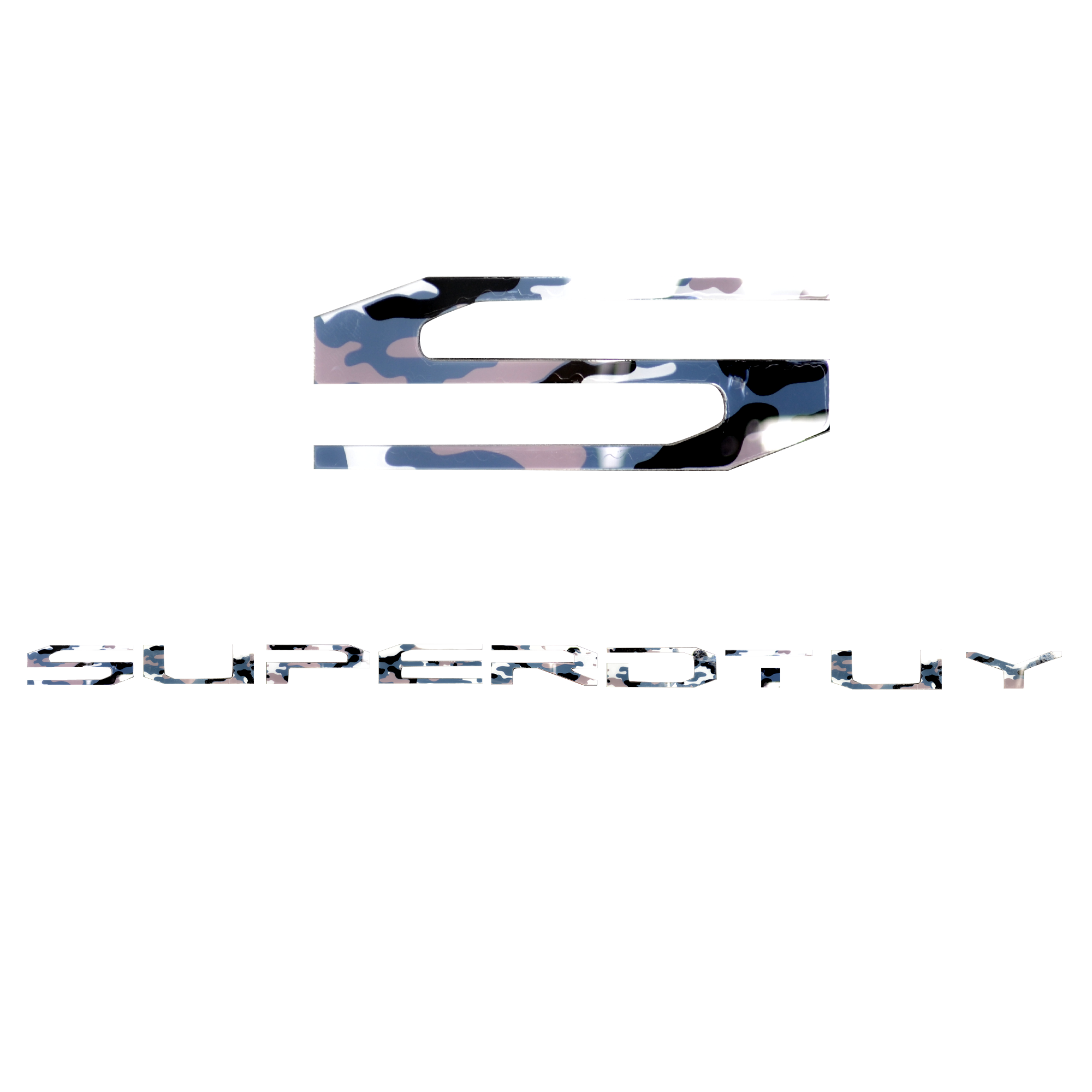 Ford Super Duty 17-19 Acrylic Emblem Inserts in White Camo