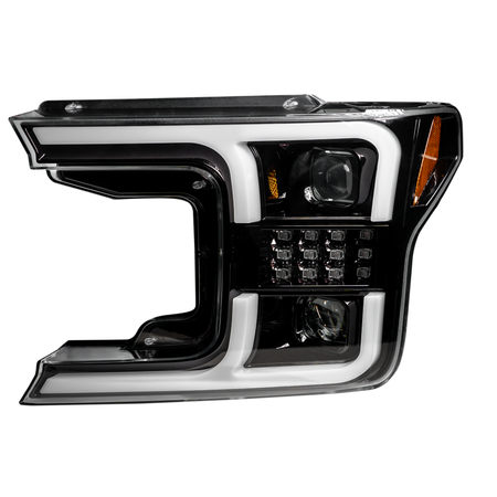 Ford F150 18-19 Projector Headlights OLED DRL, LED Turn Signals Smoked/Black