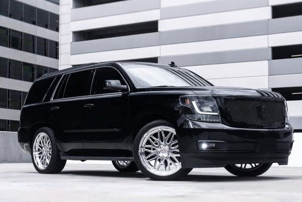 RECON 264400BKC Chevrolet Tahoe 15-19 PROJECTOR HEADLIGHTS w/ Ultra High Power Smooth OLED HALOS &amp; DRL - Smoked / Black