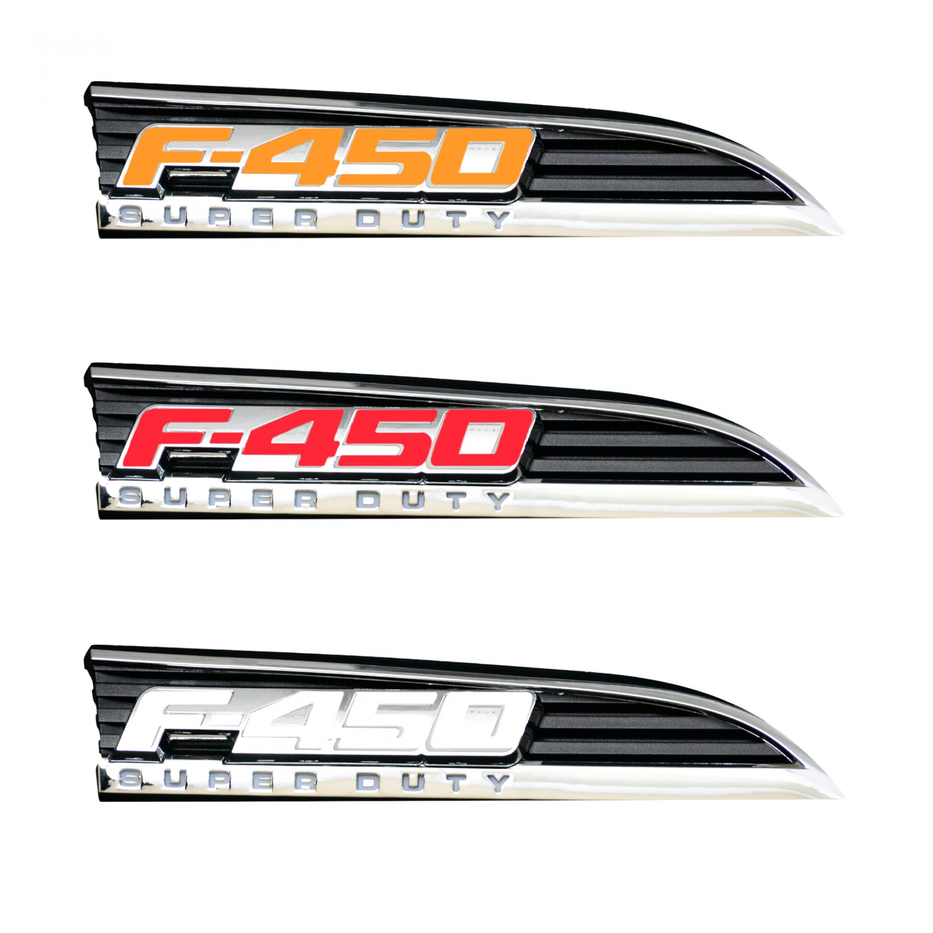 Ford F450 11-16 Illuminated Emblems Chrome in Amber, Red &amp; White