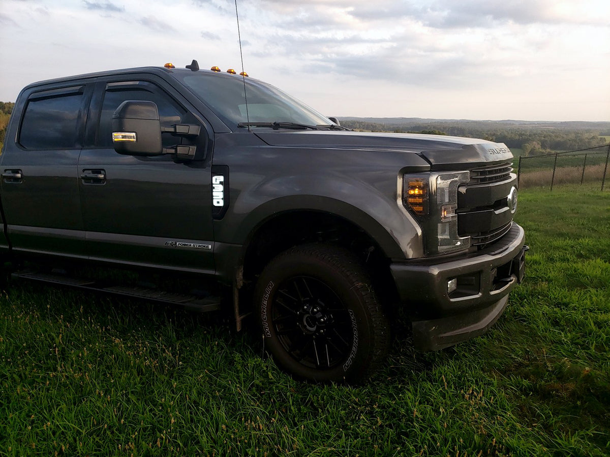 Ford F250 17-19 Illuminated Emblems Black Chrome in white 4