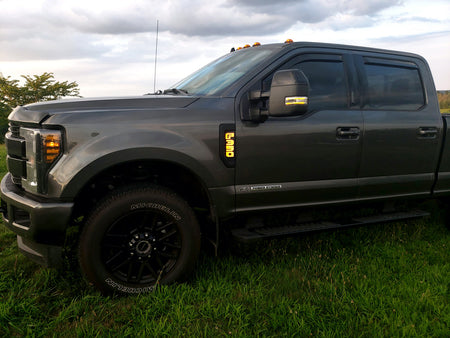Ford F250 17-19 Illuminated Emblems Black Chrome in amber 4