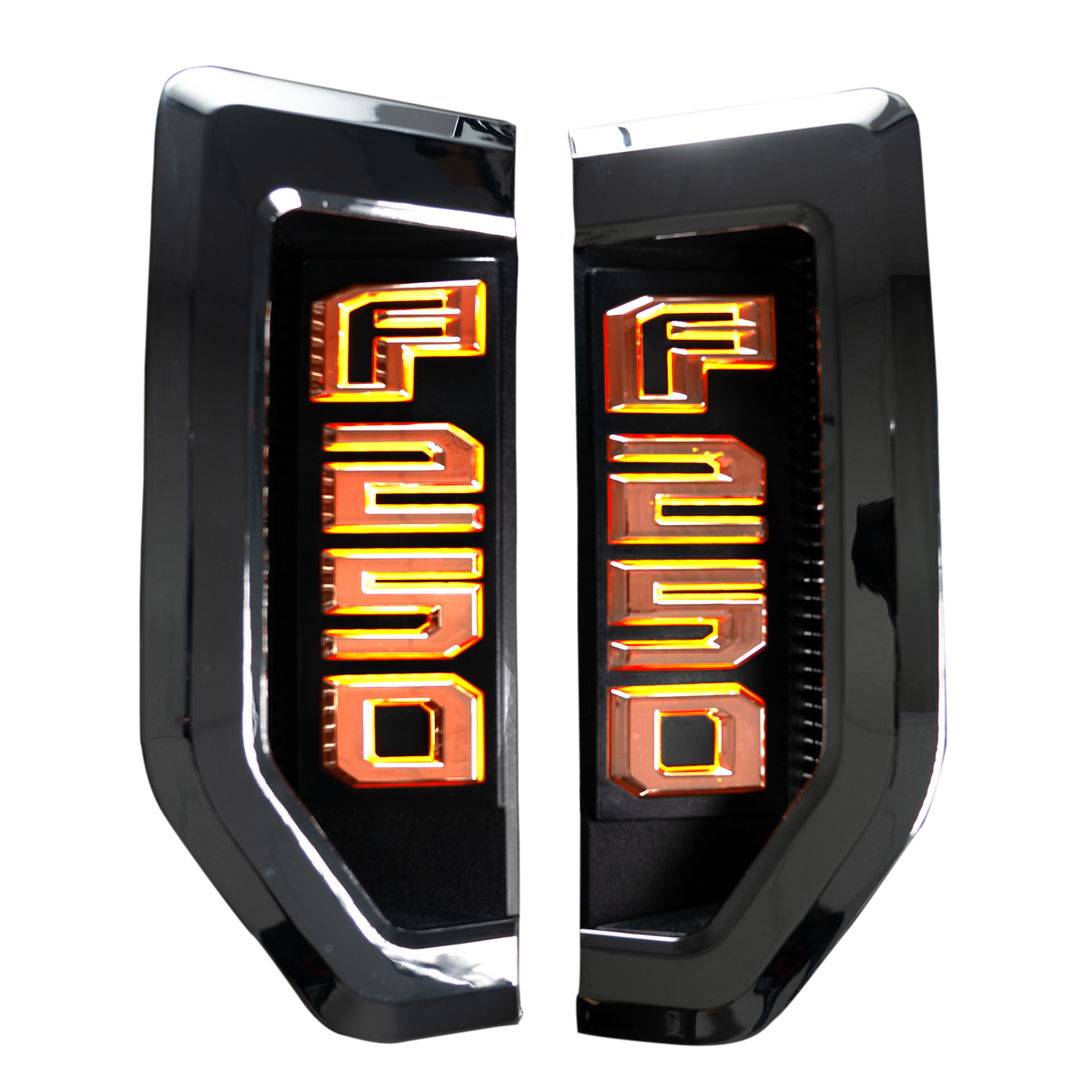 Ford F250 17-19 Illuminated Emblems Chrome in Amber