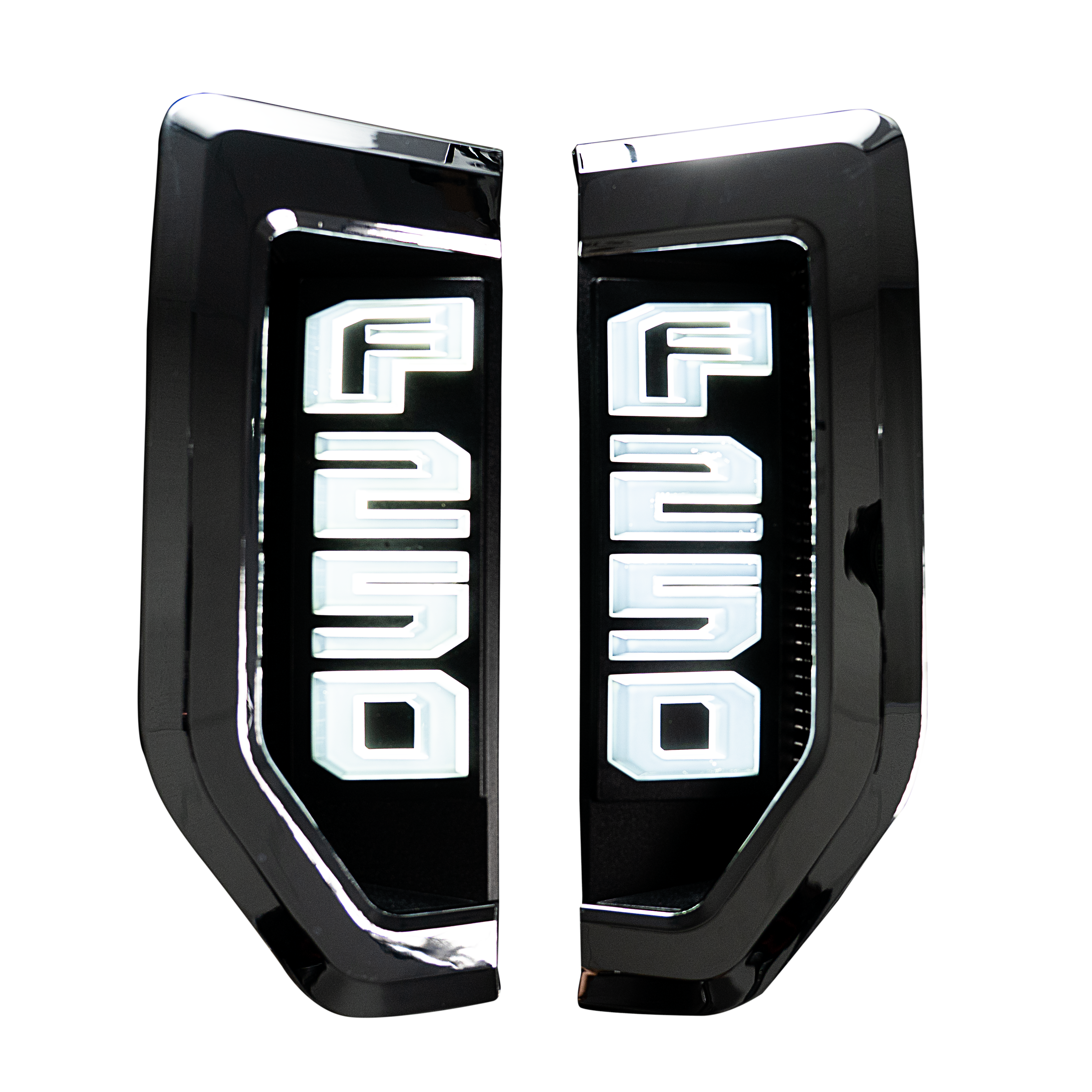 Ford F250 17-19 Illuminated Emblems Chrome in White
