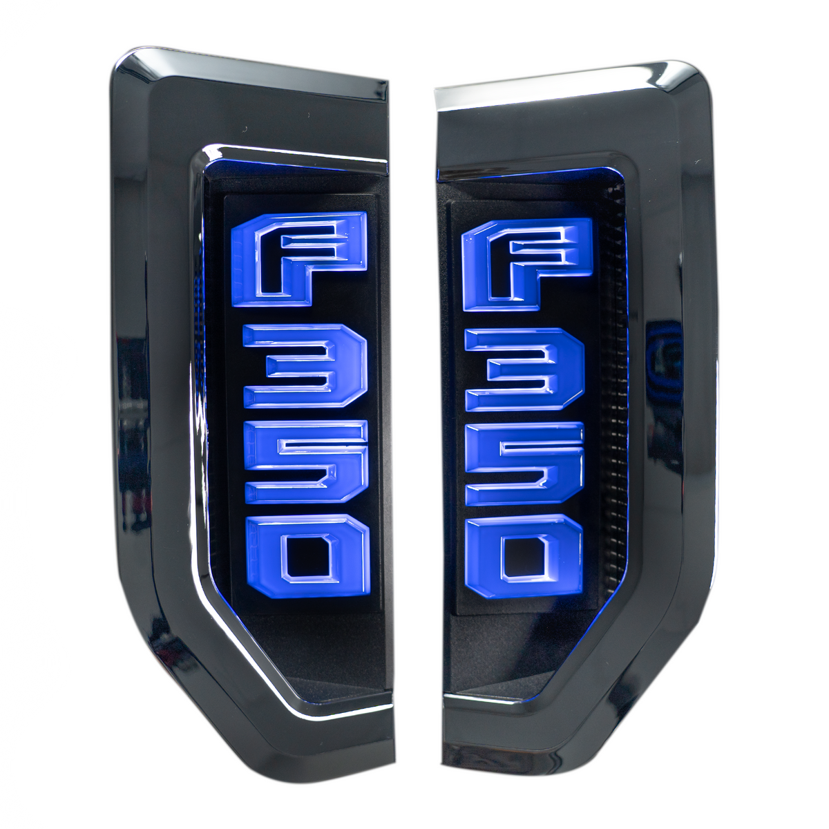 Ford F350 17-19 Illuminated Emblems Chrome in Blue