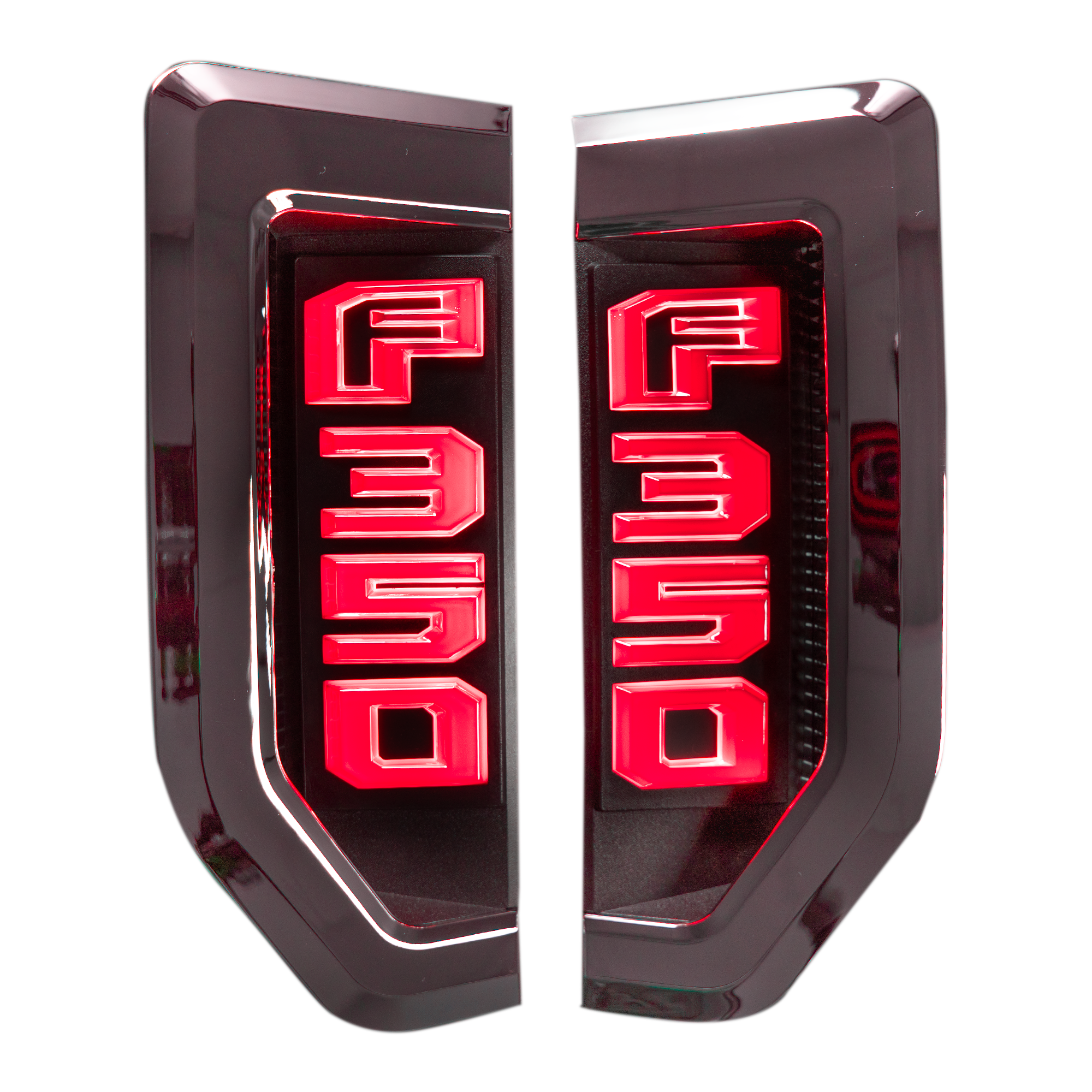 Ford F350 17-19 Illuminated Emblems Chrome in Red