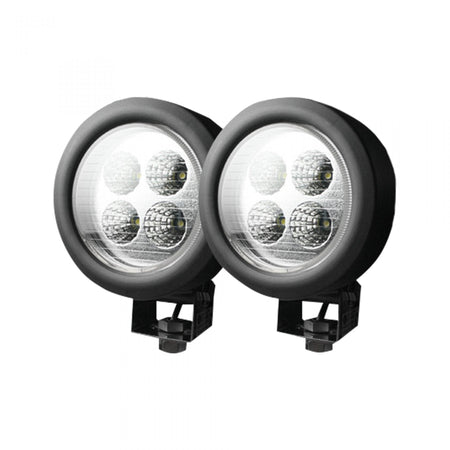 1800 Lumen LED Driving 12W 6500K LED Chrome Clear Lens Black Housing