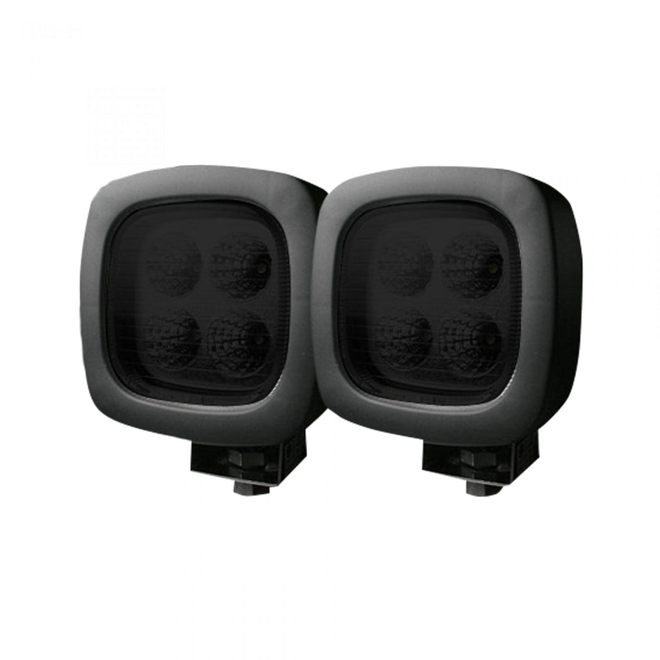 1800 Lumen LED Driving 12W 6500K LED Chrome Clear Lens Black Housing