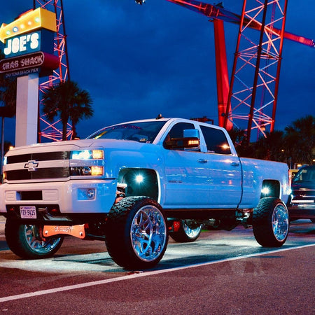 264515BL Under Body Rock LIghts / Wheel Well Mounted Rectangular Ultra High Power 15-Watt 1600-Lumen CREE LEDs IP67 Waterproof - BLUE