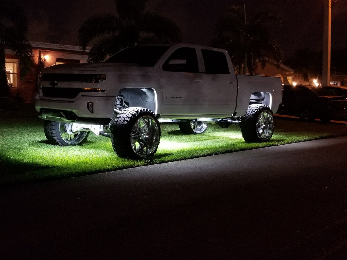 264515RD Under Body Rock Lights / Wheel Well Mounted Rectangular Ultra High Power 15-Watt 1600-Lumen CREE LEDs IP67 Waterproof - RED